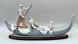 Large Lladro Porcelain Group "In the Gondola"