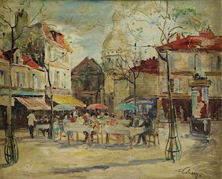 CLAVER, F. Oil on Canvas. Montmartre, Paris Street