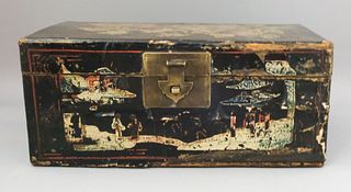 Antique Asian Lacquer Work Document Box