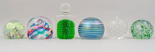 Lot of 6 Studio Art Glass Paperweights