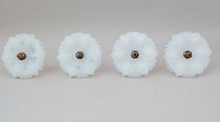 Set of 4 Large Opalescent Glass Curtain Tie-Backs