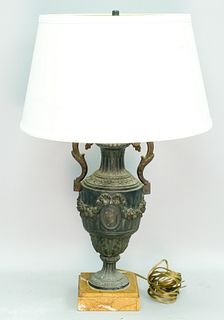 Neoclassical Bronze Urn Form Table Lamp