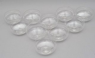 Set of 10 Cut Crystal Ice Cream Dishes