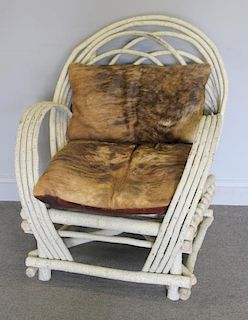 Adirondack Arm Chair with Hide Cushions