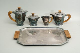 French Silver Plate Art Deco Tea Set