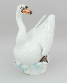 Large Meissen Porcelain Figurine of Swan