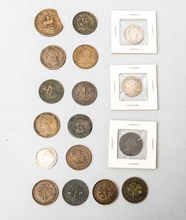 Lot of Canadian Silver & Copper Coins & Tokens