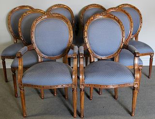 Set of 8 Louis XVI Style Dining Chairs.