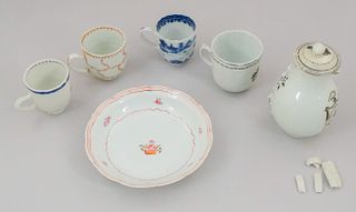 lot of 6 Chinese Export Porcelain Articles
