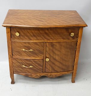 French Style Flame Walnut Commode
