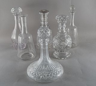 Lot of 6 Glass Decanters
