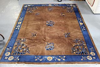 Asian Nichols Style Brown / Blue Carpet.