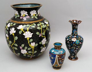 Lot of 3 Cloisonne Vases