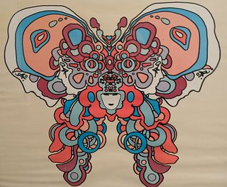 Vintage Peter Max Butterfly Poster Signed