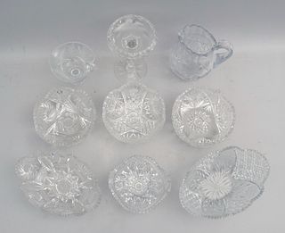 Large Group of American Brilliant Cut Glass