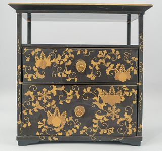 Japanese Lacquer and Gilt Jewelry Cabinet