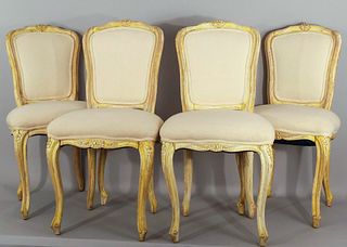 Set of 4 Painted French Side Chairs