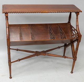 Chippendale Carved Mahogany Magazine Rack