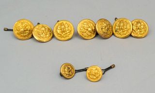 Group of 9 Antique US Navy Dress Buttons
