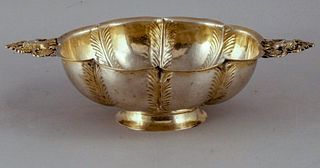 Early Continental Silver Lobed Bowl