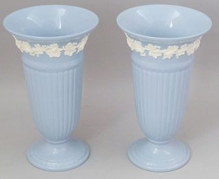 Pair of Wedgewood Queensware Embossed Vases