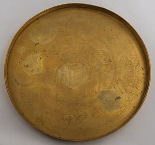 Qing Dynasty Chinese Engraved Bronze Tray