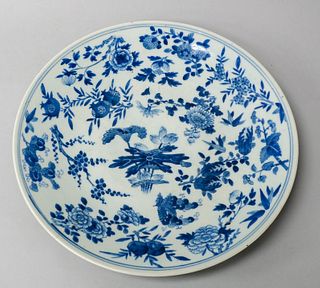 19th C. Blue and White Porcelain Charger