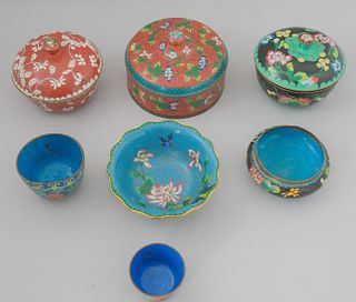 Lot of 7 Chinese Cloisonne Articles