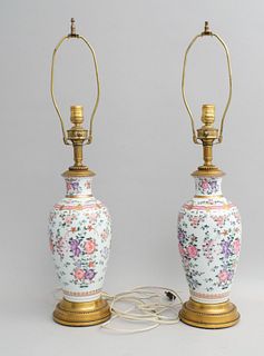 Pair of Samson Style Chinese Porcelain Lamps