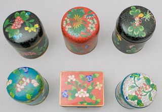 Group of 6 Chinese Cloisonne Boxes
