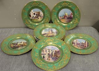 12 Royal worcester Artist Painted & Gilt Decorated