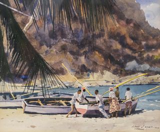 Louis Joseph Kaep, "Beaching the Boats, Tabago"