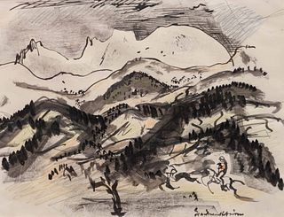 Boardman Robinson
(American, 1876 - 1952)
Mountain Crags, 1941