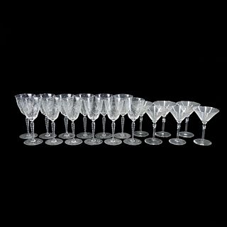 Assorted Etched Glass Stemware