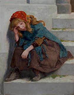 Frank Enders, (Wisconsin, 1860-1921), Girl Seated on the Steps