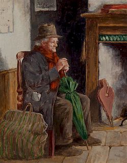 Frank Enders, (Wisconsin, 1860-1921), Elderly Man Near the Hearth