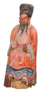 Chinese Ancestor Carved Wood Statue