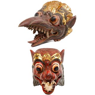Balinese Carved Wood Masks