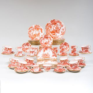 Royal Crown Derby Porcelain Dinner Service in the 'Red Aves' Pattern