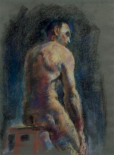 Gerald Landt, (American, b. 1919), Seated Male, 1947