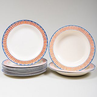 Set of Nine Wedgwood Creamware Plates and Three Soup Plates