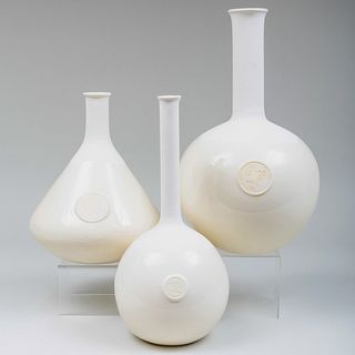 Group of Three Continental Porcelain Carafes