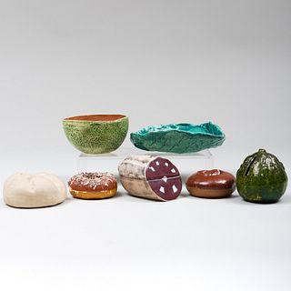 Group of Ceramic Trompe L'Oeil Table Articles