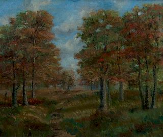 Arthur Diggs, (American, b. 1888), Autumn Trees, 1959