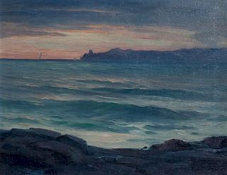 Leon Lundmark, (American, 1875-1942), Seascape