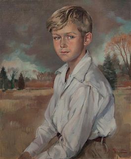 Max Moreau, (Belgian, 1902-1992), Portrait of a Schoolboy, 1956