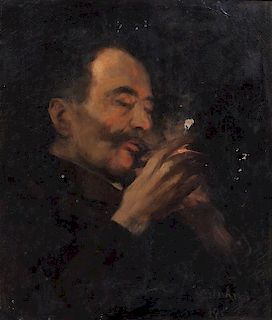 Isidoro Grunhut, (Italian, b. 1862) , Man with Pipe, 1891