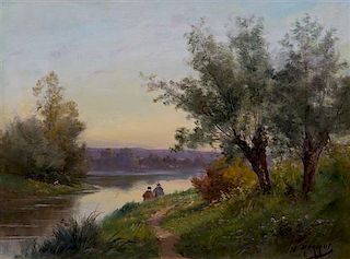 Edma Morisot-Pontillon, (French, 1839-1921), The Fisherman