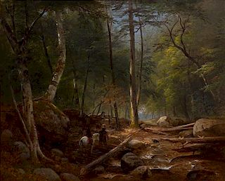 Samuel Lancaster Gerry, (American, 1813-1891), Woodscene Bartlett, NH, 1855