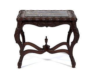 A Louis XV Style Low Table Height 19 x width 21 3/4 x depth 16 3/4 inches.